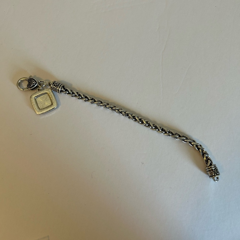 Chic chunky Silver Semi-colon Charm Bracelet - Picture 2 of 4